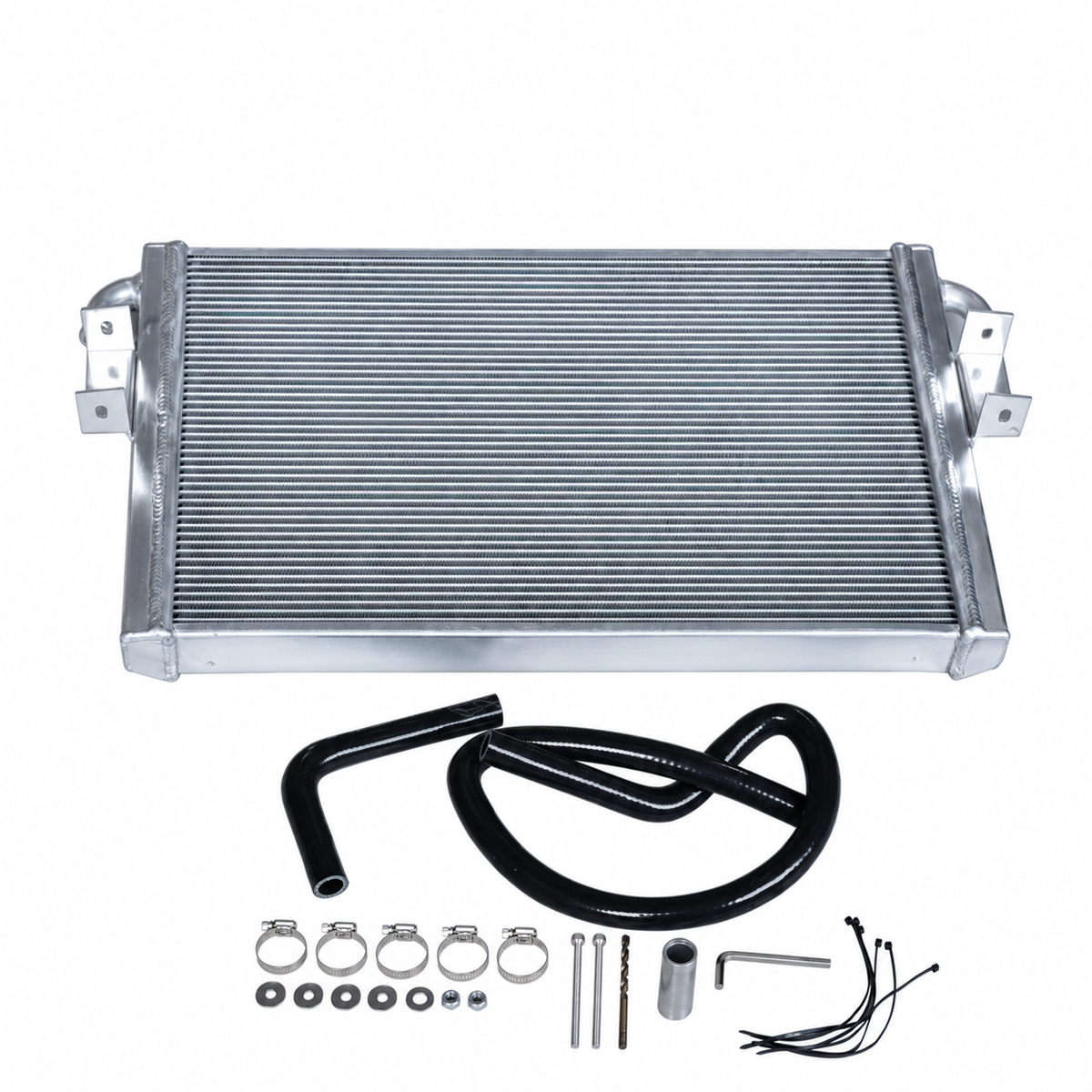 Silver aluminum performance radiator kit for Mercedes-AMG A35 CLA35 and GLB35 2.0T