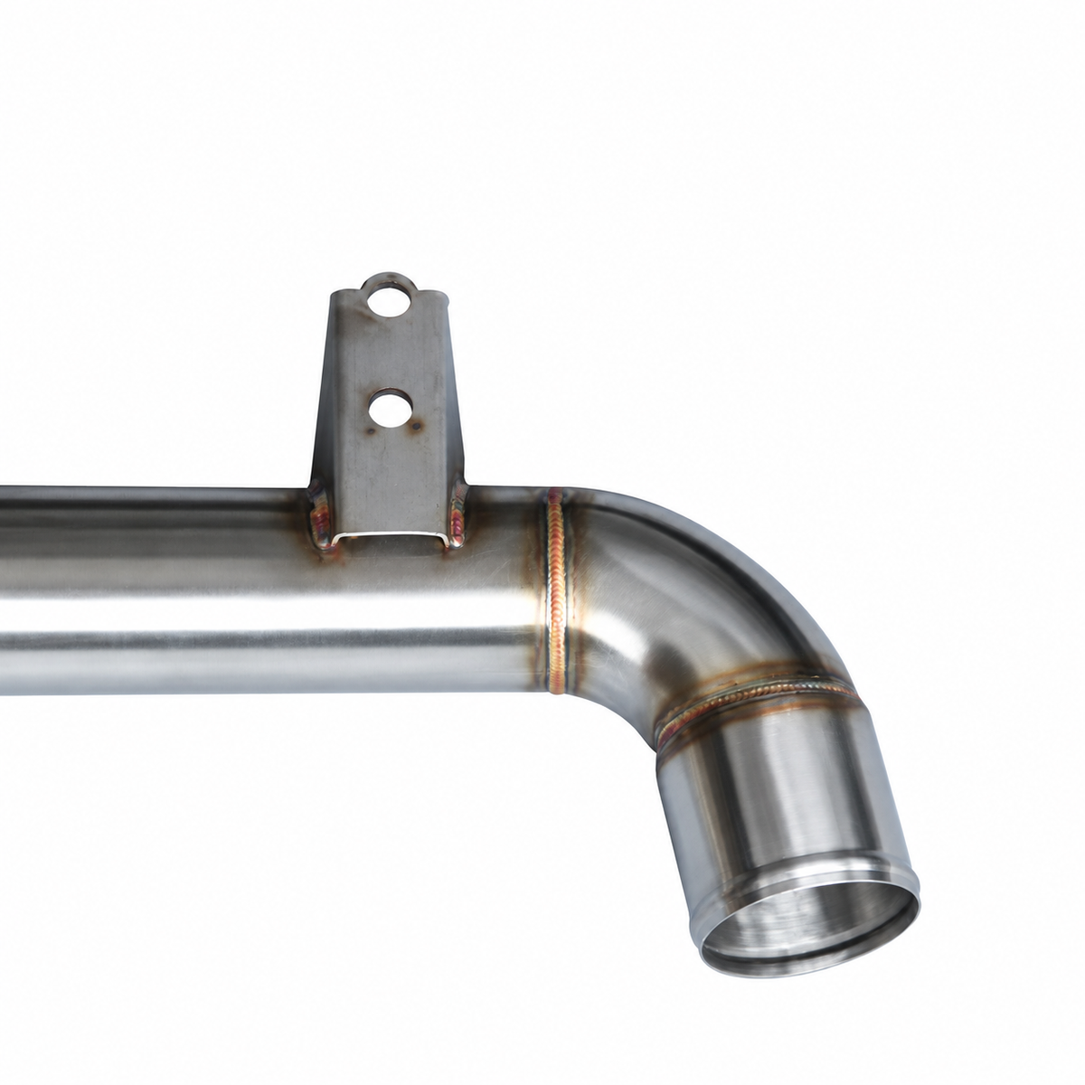 Mercedes-AMG M139 stainless steel charge pipe mounting bracket and outlet detail