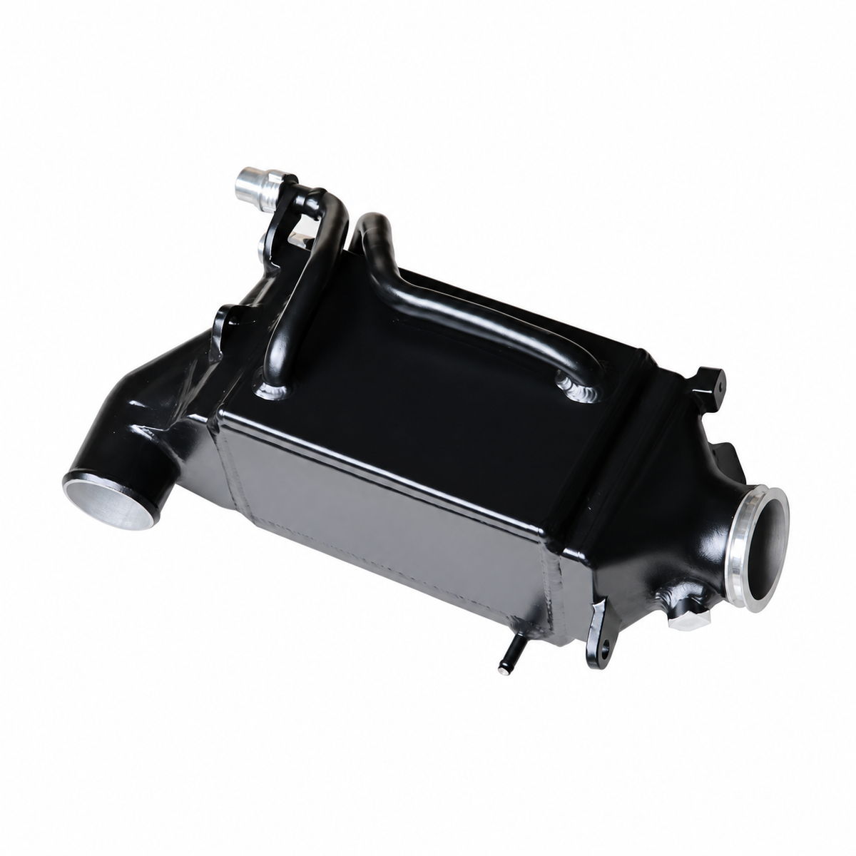 Mercedes-Benz C-Class W205 M274 performance charge air cooler intercooler angled view with inlet and outlet connections