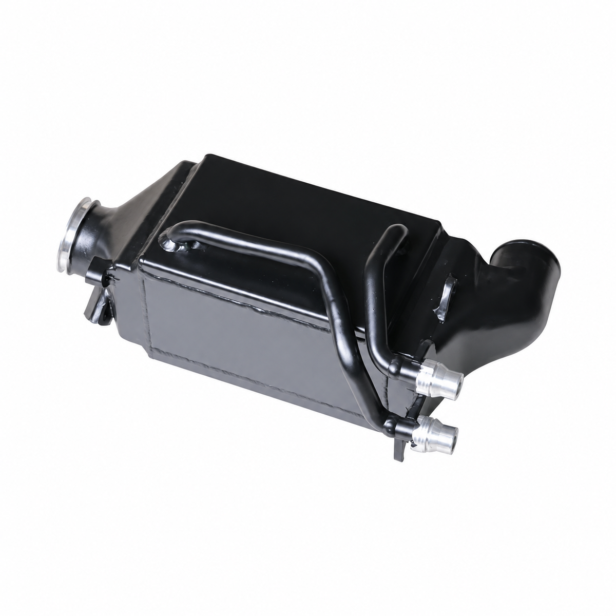 Mercedes-Benz W205 C180 C200 C250 M274 performance charge air cooler intercooler front view with aluminum housing