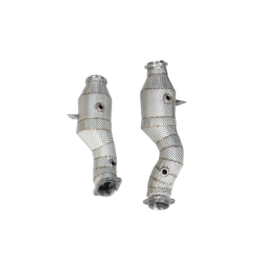 Mercedes C43 C400 M276 RHD 200 cell catted downpipe pair with heat shields