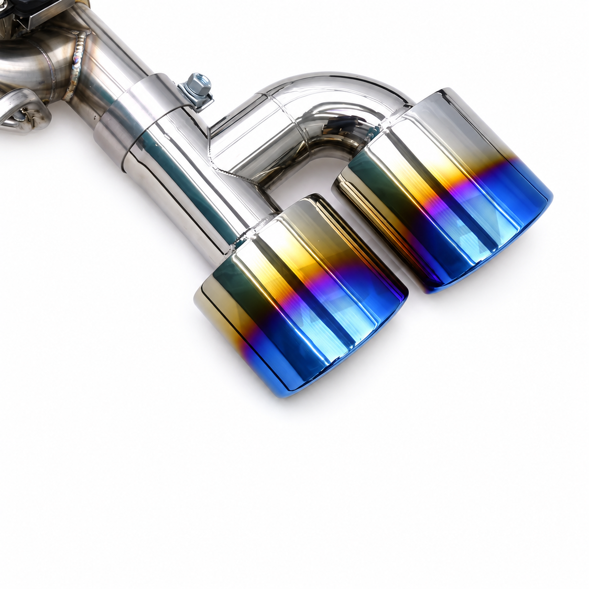 Mercedes-Benz C63 AMG W204 M156 quad burnt exhaust tips for valved cat-back exhaust system