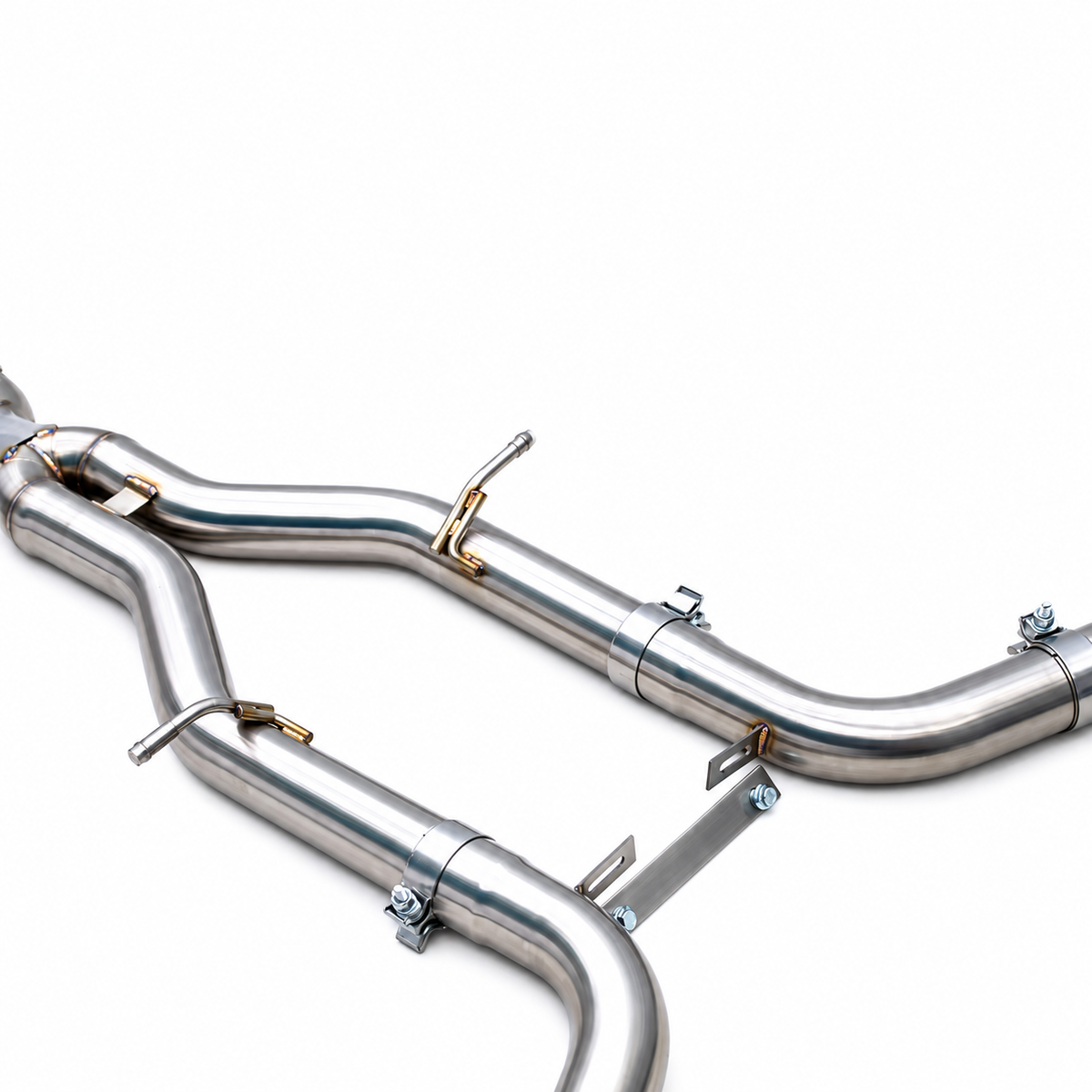 Mercedes-Benz C63 AMG W204 M156 stainless steel rear exhaust pipework for valved cat-back system