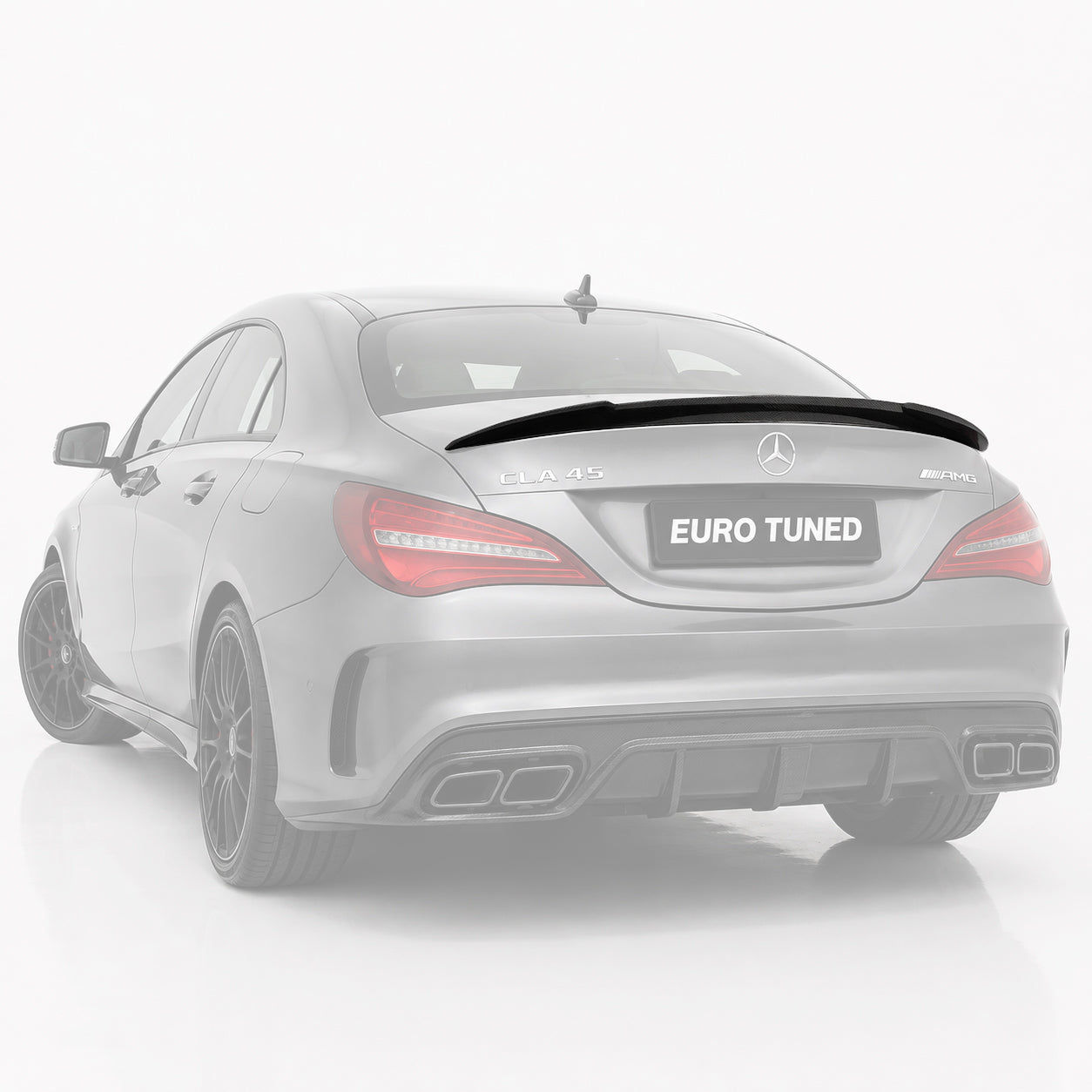 Gloss carbon fiber trunk spoiler on Mercedes-Benz CLA C117 CLA180 CLA200 CLA250 CLA45