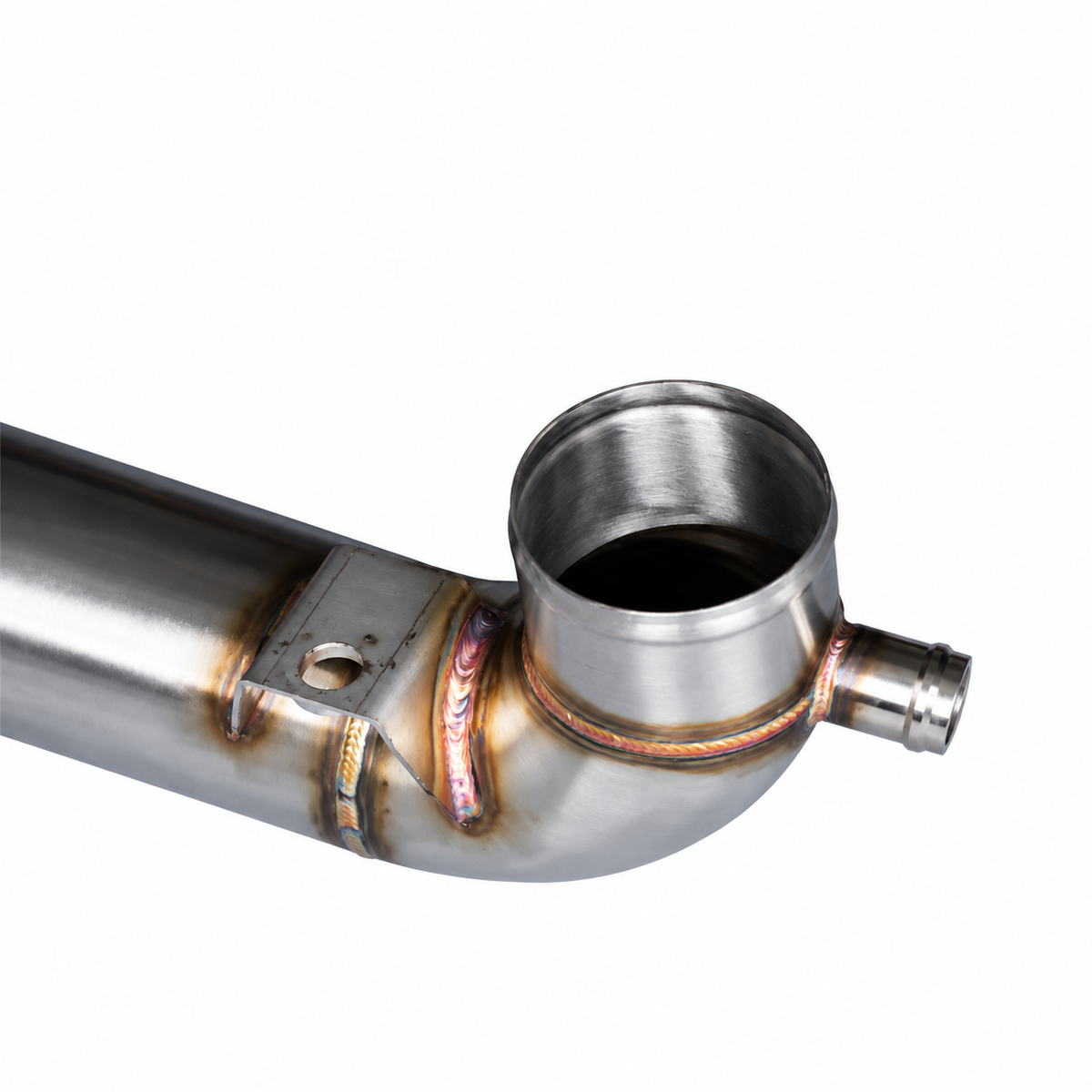Mercedes M139 charge pipe sensor port and stainless steel weld detail