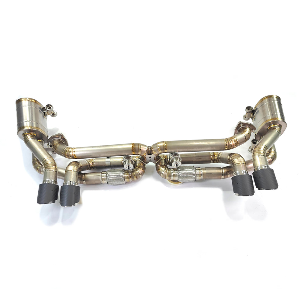 Porsche 911 991.1 Carrera and Targa titanium valved catback exhaust system with quad tips