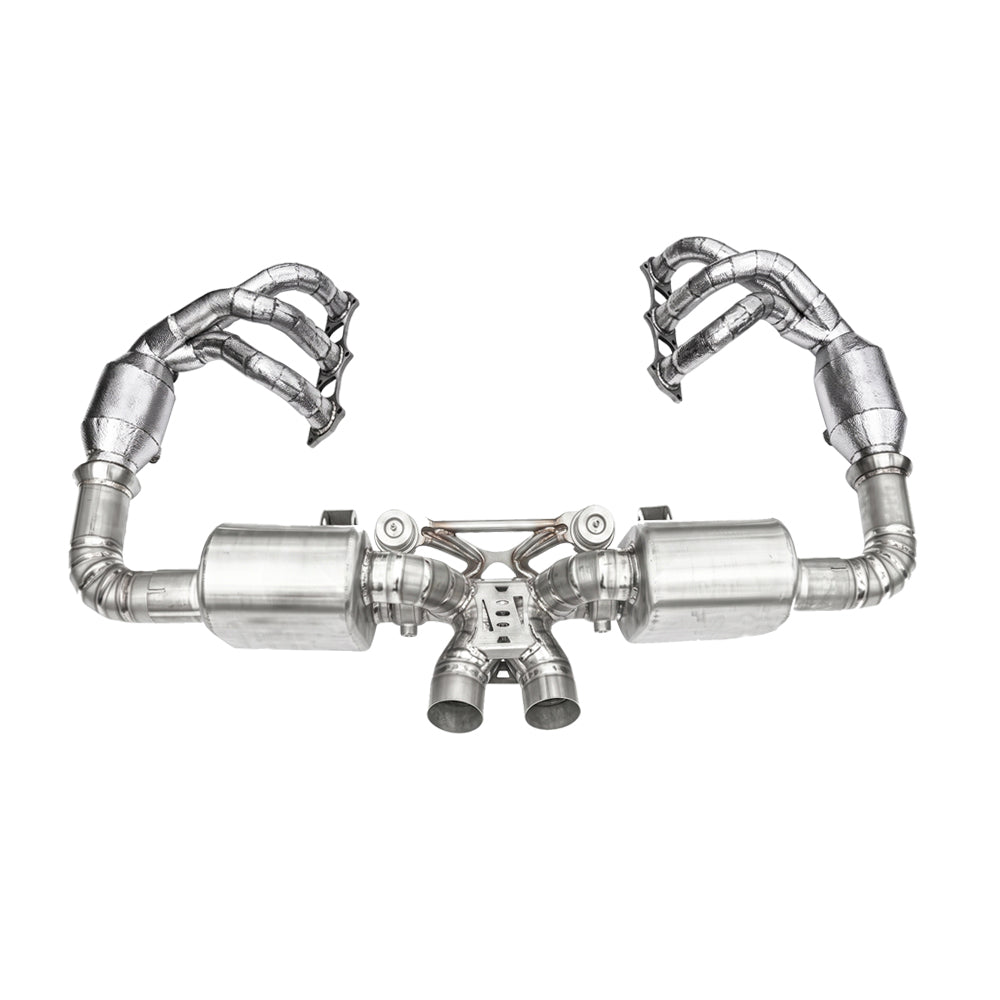 Porsche 911 991.1 GT3 and GT3 RS 200-cell catted headers with titanium valved exhaust system