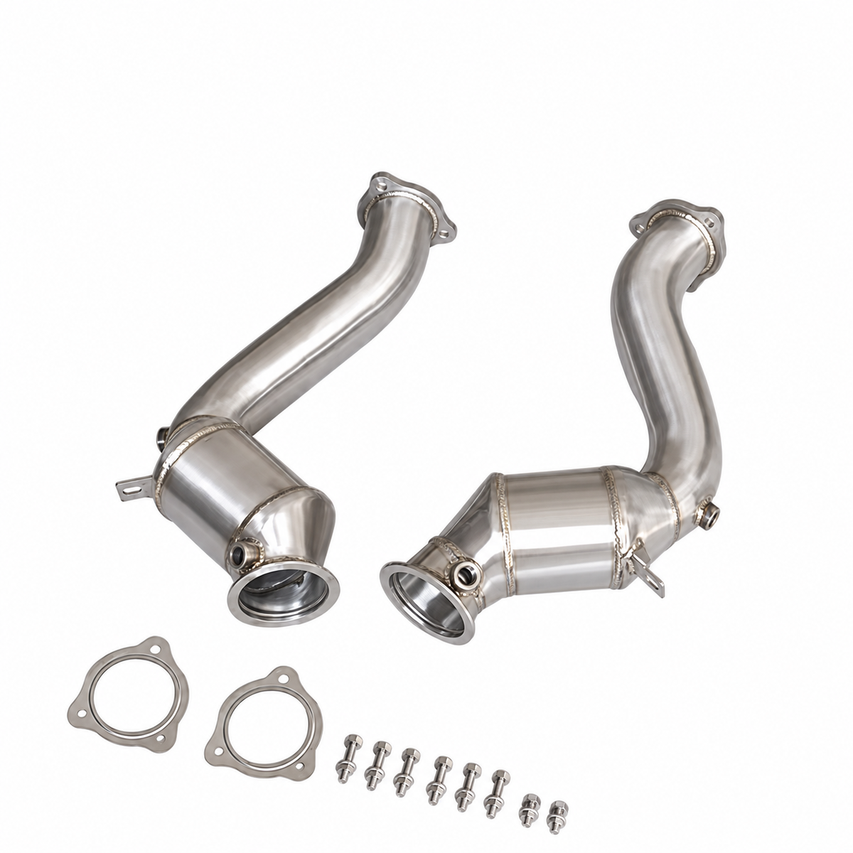 Porsche Cayenne S GTS 958.2 3.6T catless downpipes with gaskets and installation hardware