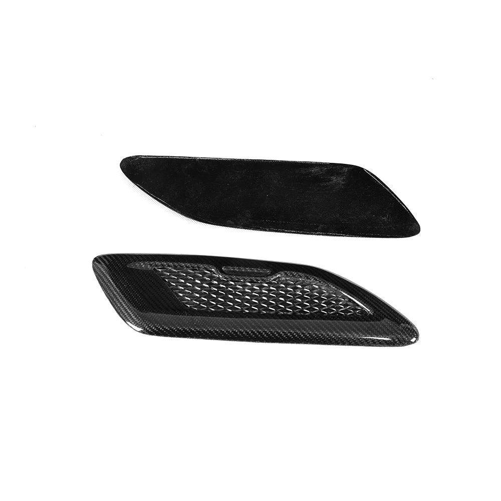 Universal carbon fiber hood air vent trim pair for BMW