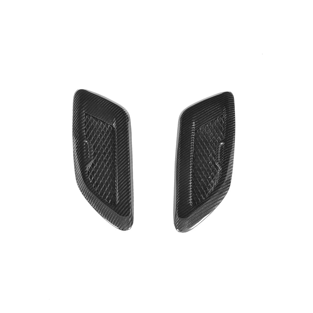 Universal gloss carbon fiber engine hood vent trim set