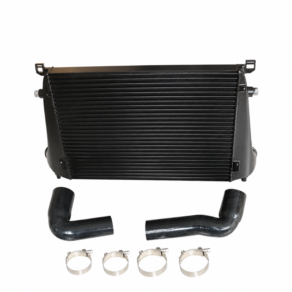 VW Golf GTI MK8 Audi A3 8Y black performance intercooler with charge hoses and installation clamps