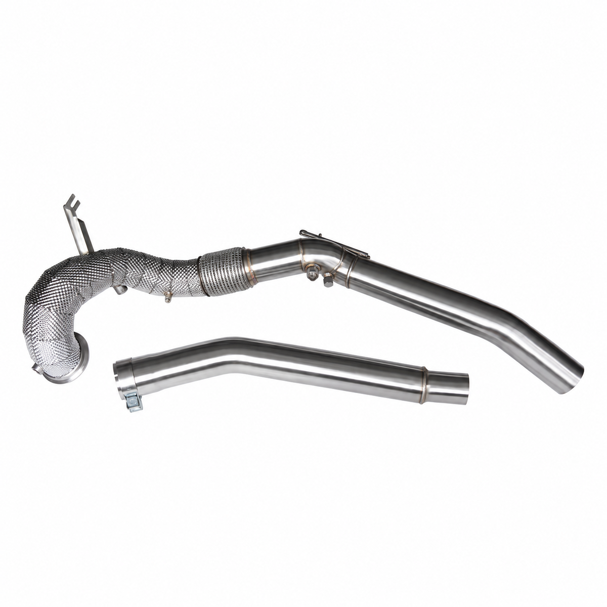 Volkswagen Golf R MK8 OPF catless downpipe with secondary exhaust pipe