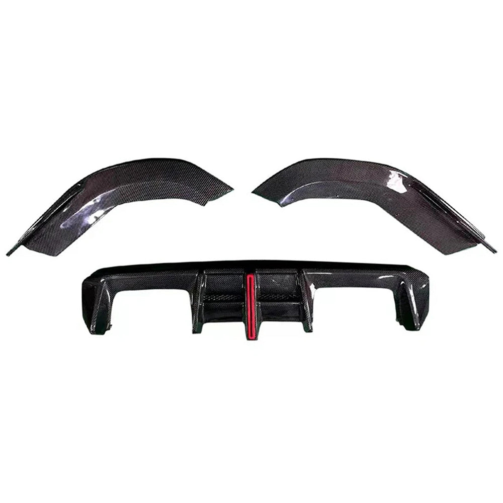 BMW M4 G82/G83 CARBON FIBER AE STYLE REAR DIFFUSER WITH LED LIGHT