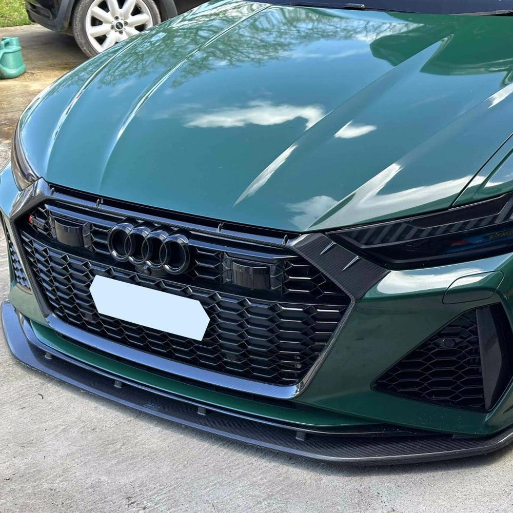 AUDI RS6 C8 AVANT CARBON FIBER FRONT GRILLE TRIM