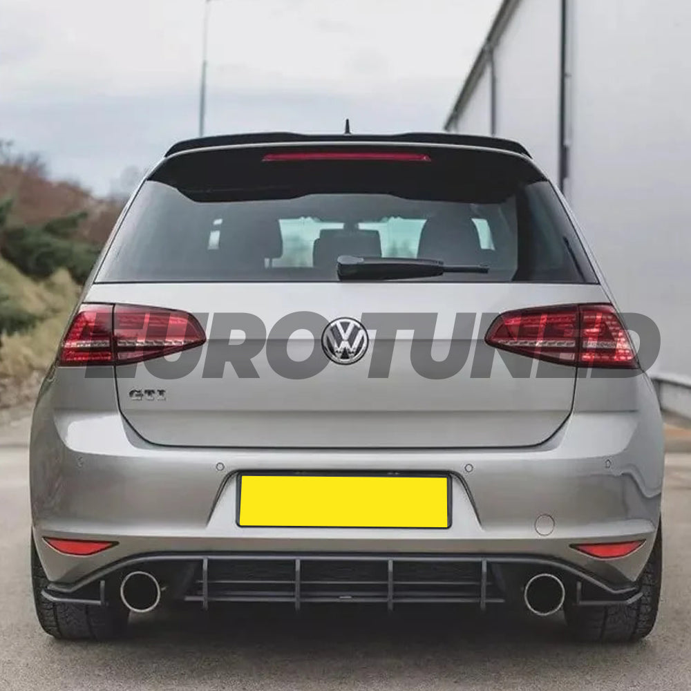 VOLKSWAGEN GOLF MK7 GTI GLOSS BLACK V STYLE REAR DIFFUSER