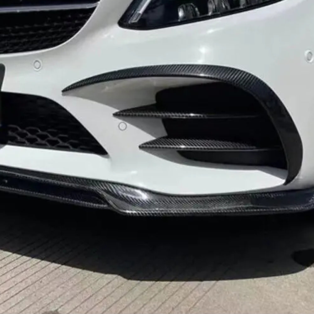 MERCEDES C43 AMG W205 CARBON FIBER FRONT BUMPER CANARDS