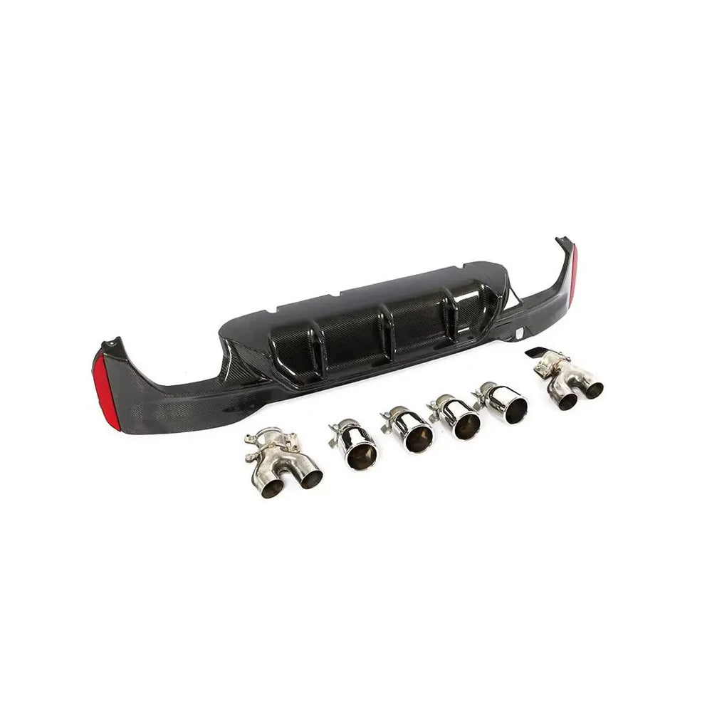 BMW 5 SERIES G30/G31 CARBON FIBER REAR DIFFUSERS WITH EXHAUST TIPS