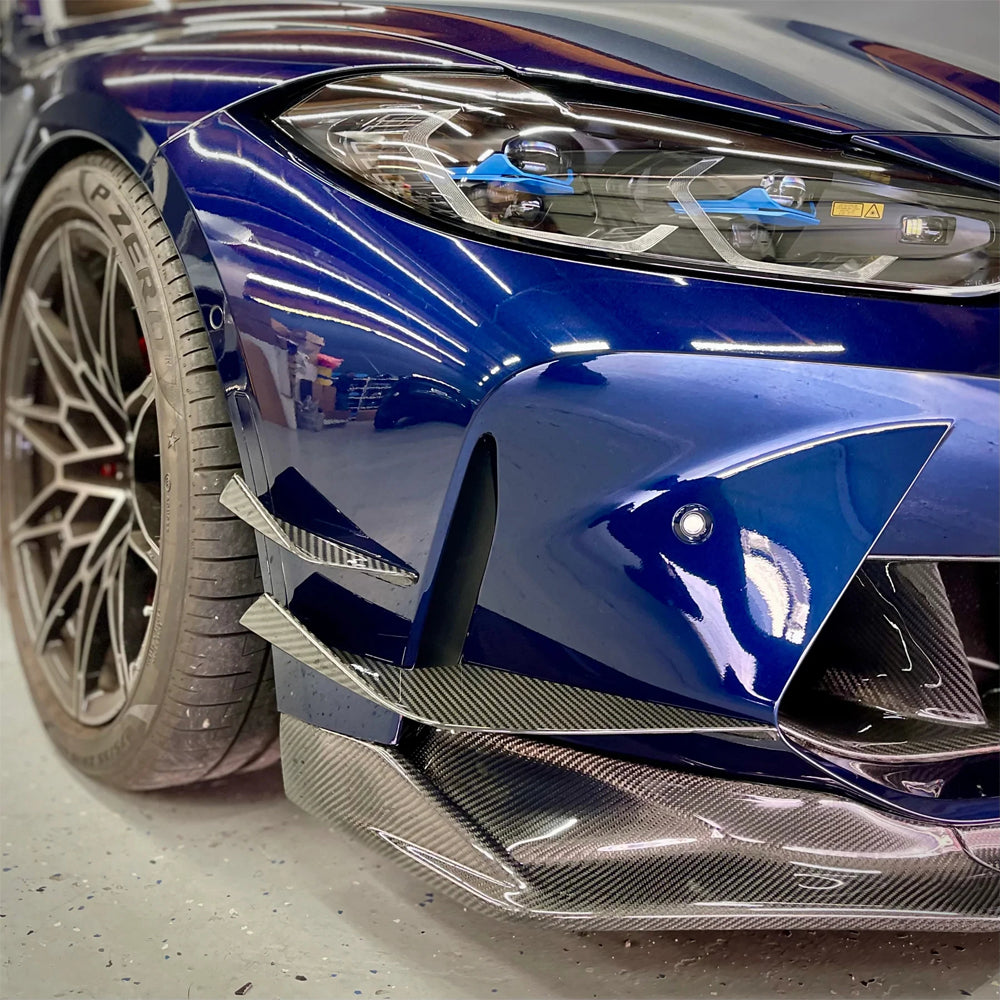 BMW M3 G80/G81 & M4 G82/G83 CARBON FIBER FRONT BUMPER VS STYLE CANARDS