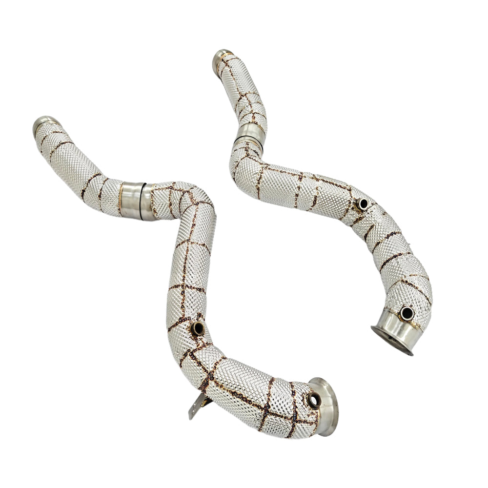 MERCEDES AMG C63/C63S W205 CATLESS DOWNPIPES WITH HEAT SHIELD