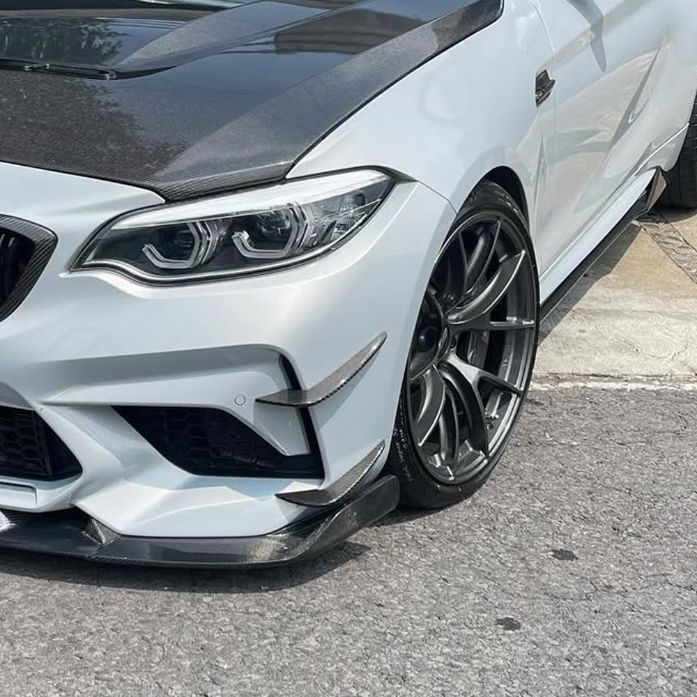 BMW M2 F87 CARBON FIBER FRONT BUMPER CANARDS