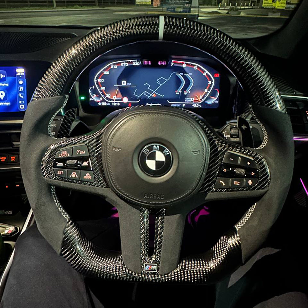 BMW G-CHASSIS 2/3/4/5 SERIES & M2/M3/M4 CUSTOM FLAT BOTTOM STEERING WHEEL