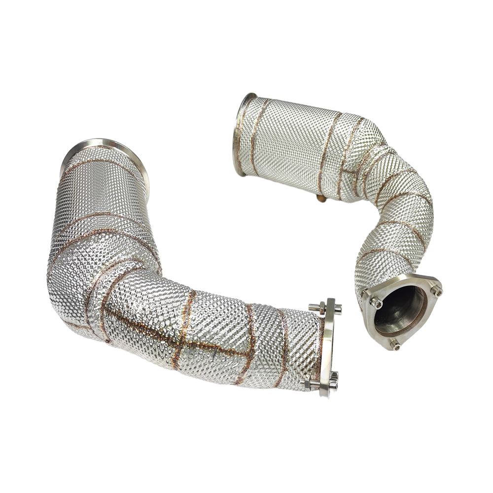 AUDI RS Q8 HIGH FLOW DOWNPIPES WITH HEATSHIELD (200 CELLS)