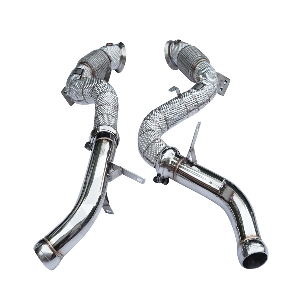 MERCEDES AMG E63/E63S W213 CATLESS DOWNPIPES WITH HEAT SHIELD