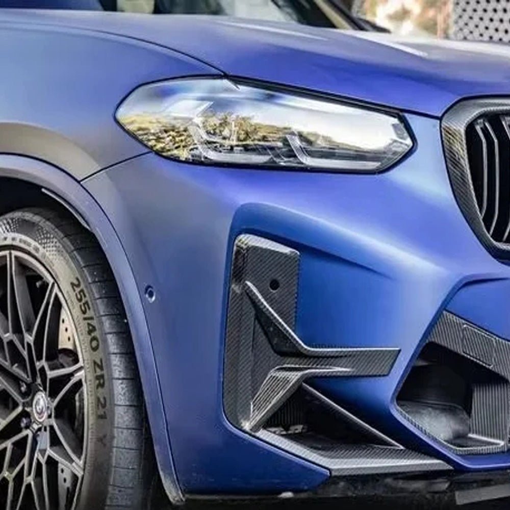 BMW X3M F87 CARBON FIBER FRONT BUMPER AIR VENT COVERS (2019-2021)
