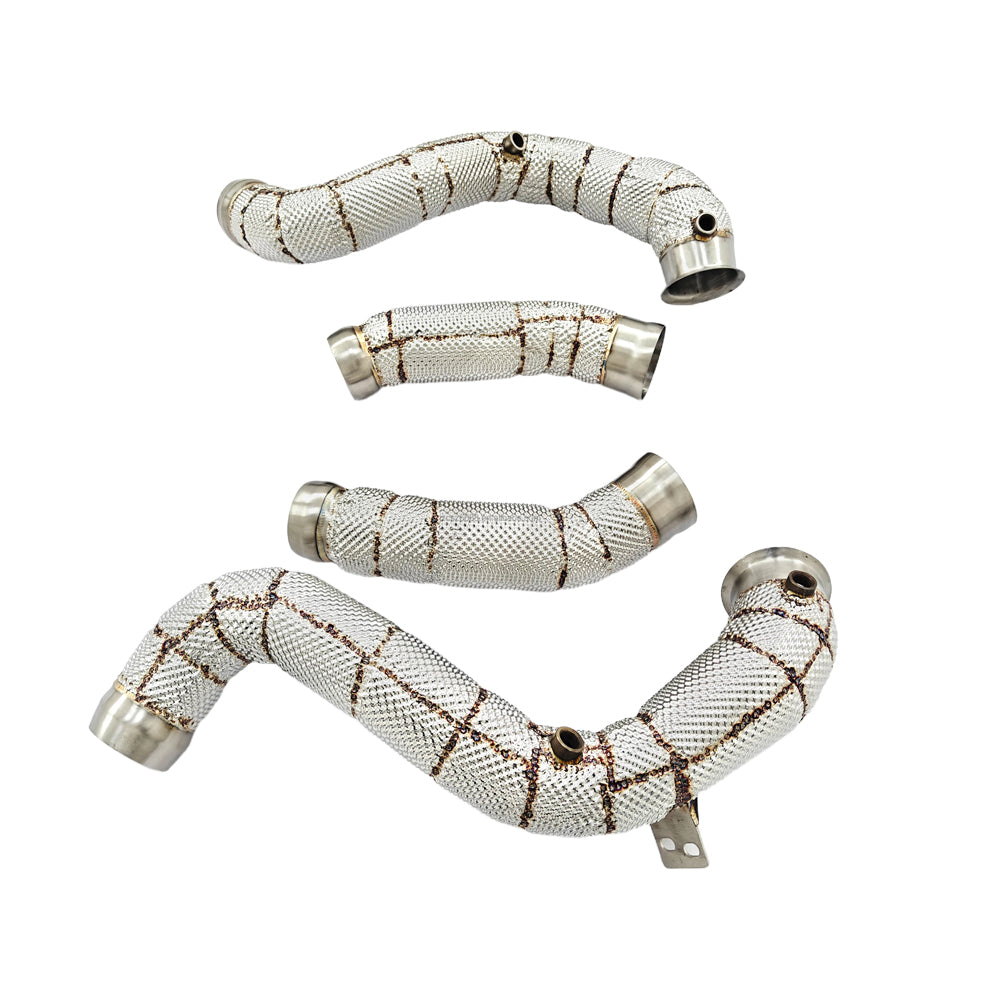 MERCEDES AMG C63/C63S W205 CATLESS DOWNPIPES WITH HEAT SHIELD