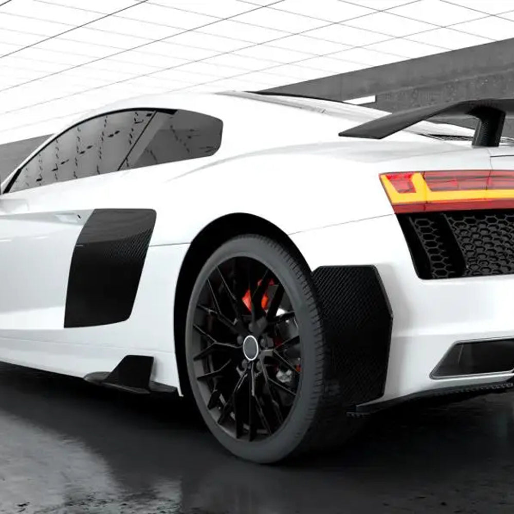 AUDI R8 COUPE CARBON FIBER REAR BUMPER TRIMS