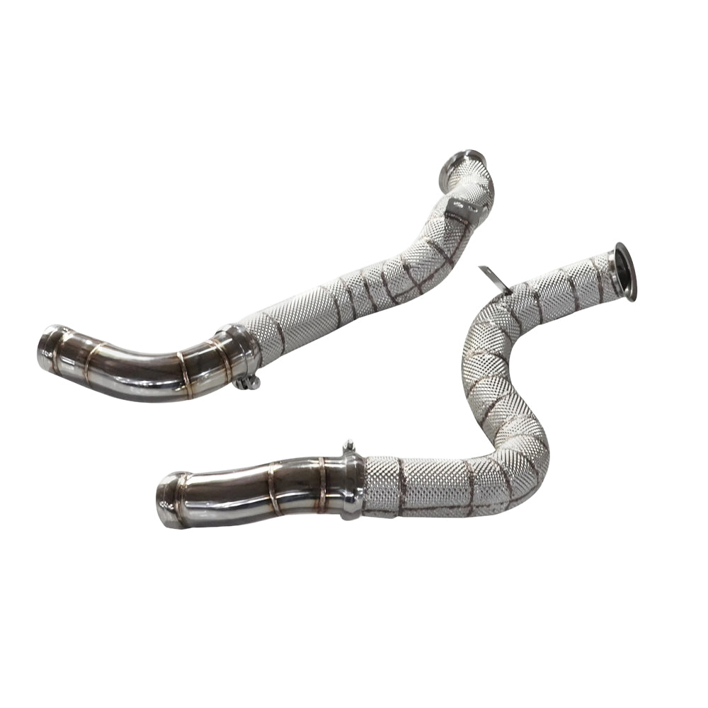 MERCEDES AMG E63/E63S W213 CATLESS DOWNPIPES WITH HEAT SHIELD