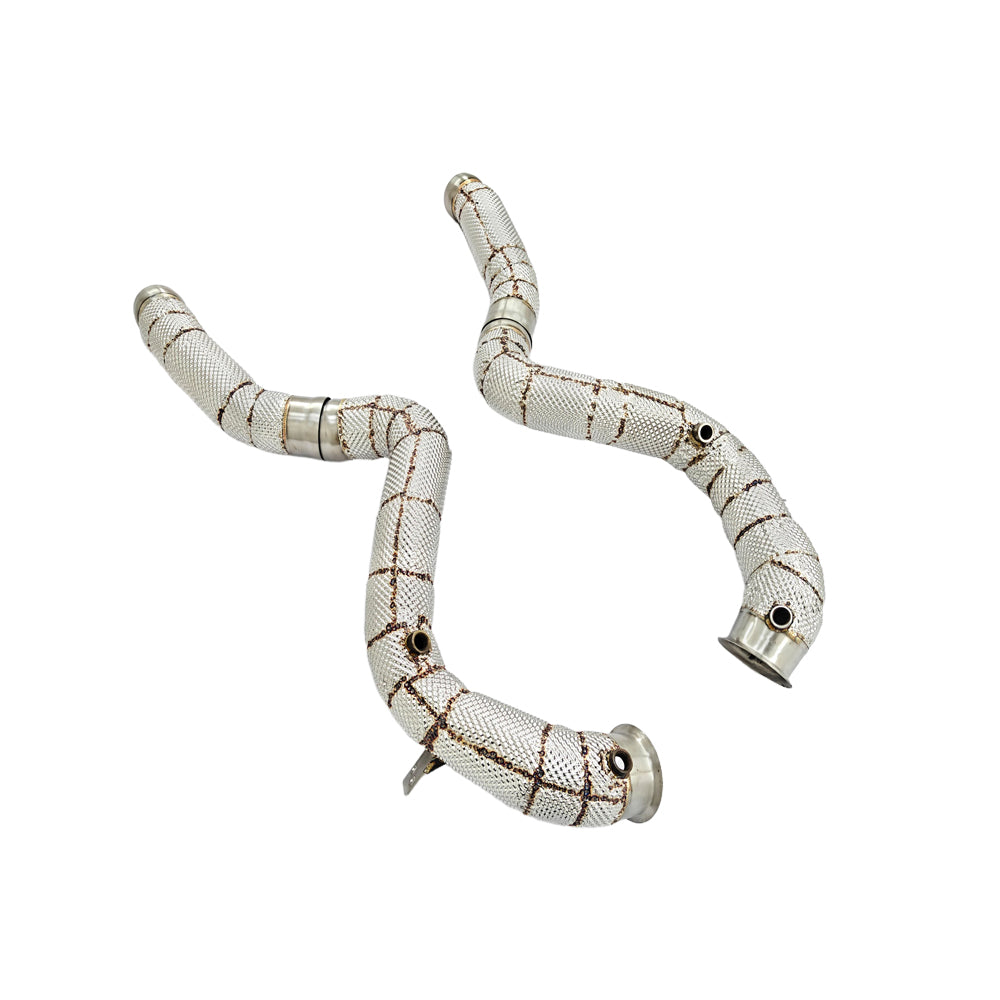 MERCEDES AMG C63/C63S W205 CATLESS DOWNPIPES WITH HEAT SHIELD