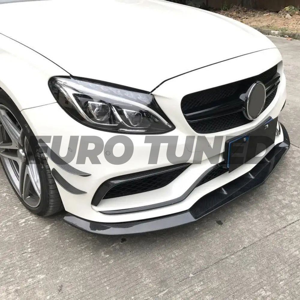 MERCEDES C63 W205 CARBON FIBER FRONT SPLITTER (2015-2018)
