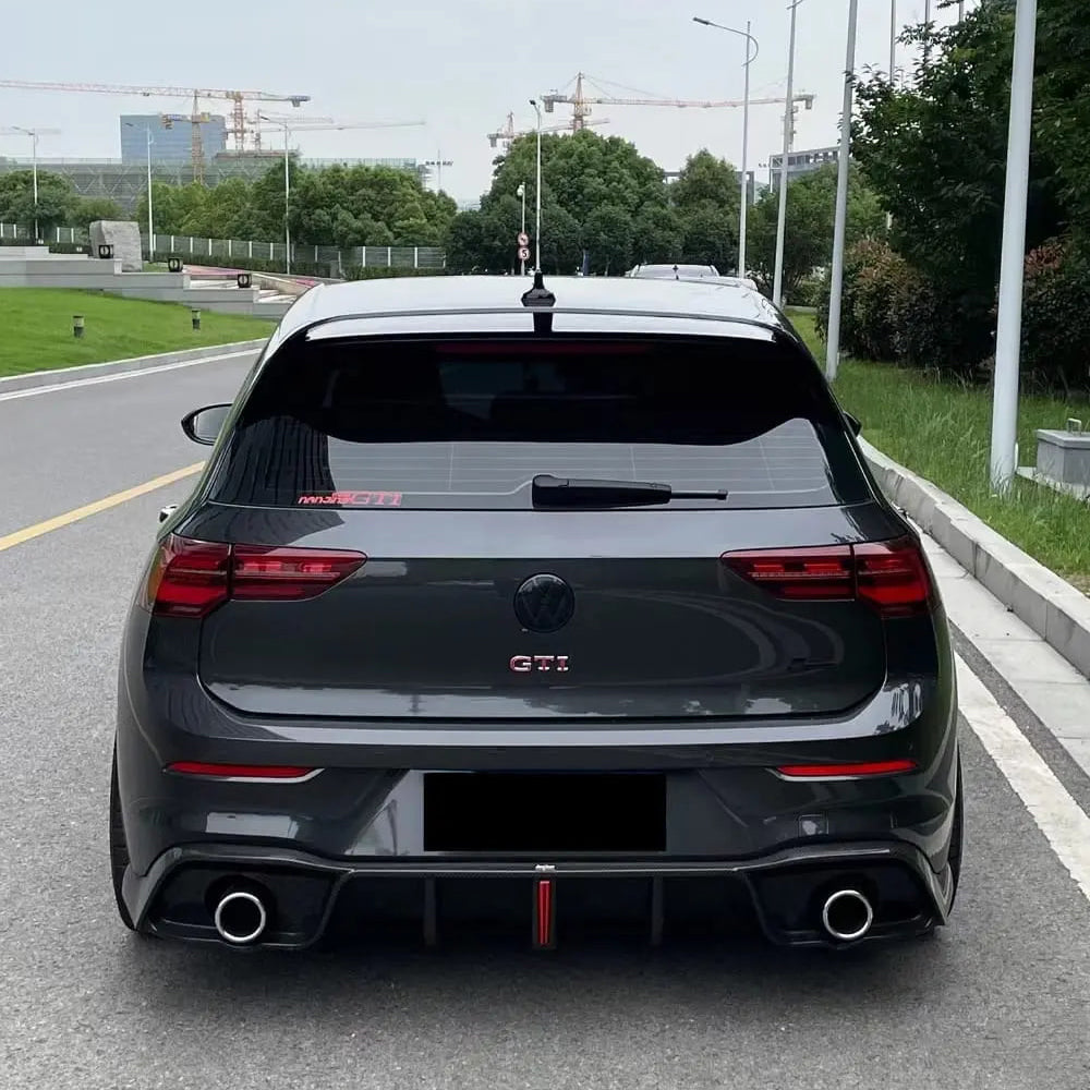 VOLKSWAGEN GOLF MK8 GTI CARBON FIBER REAR DIFFUSER WITH LED LIGHT