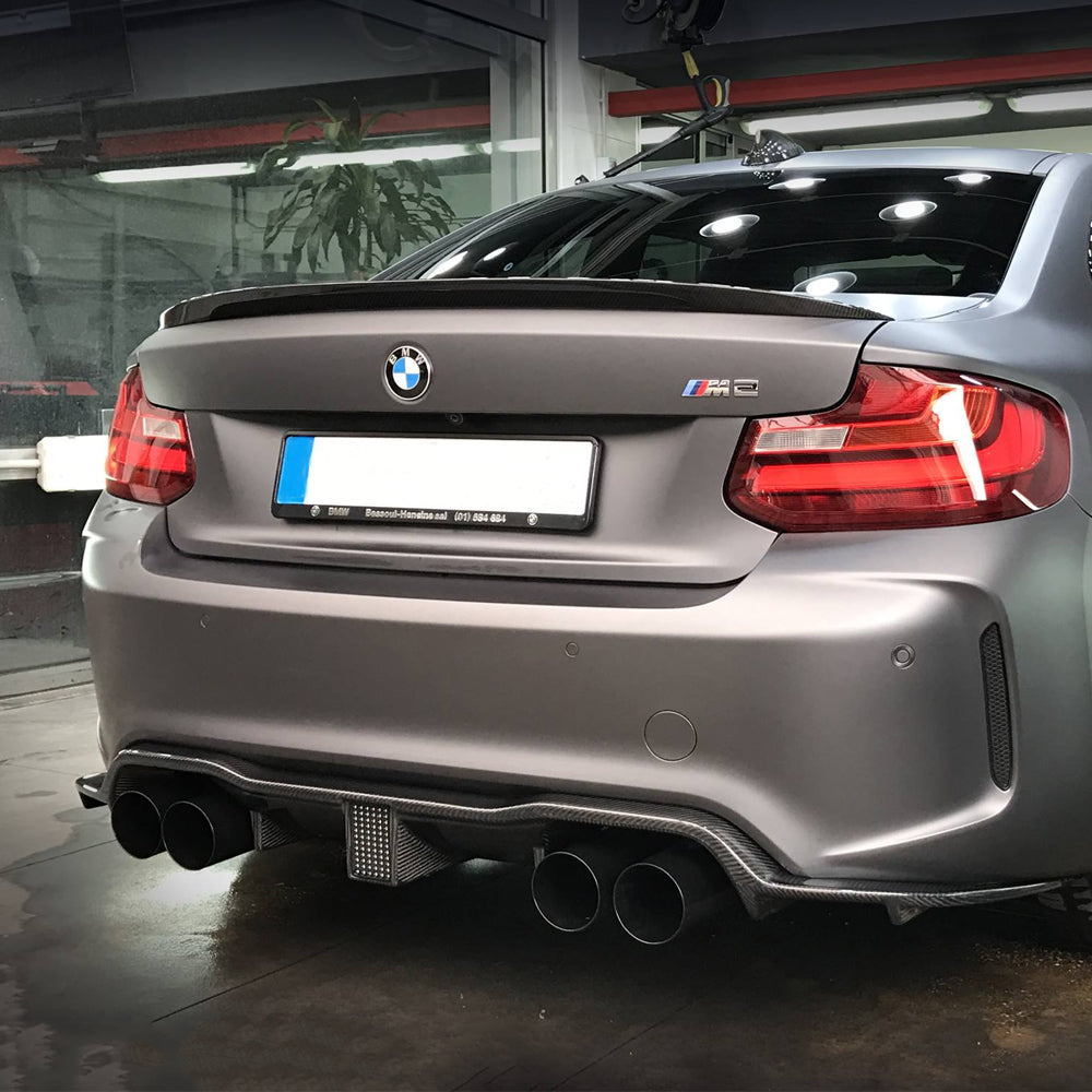 BMW M2 F87 CARBON FIBER REAR DIFFUSER WITH LED BRAKE LIGHT