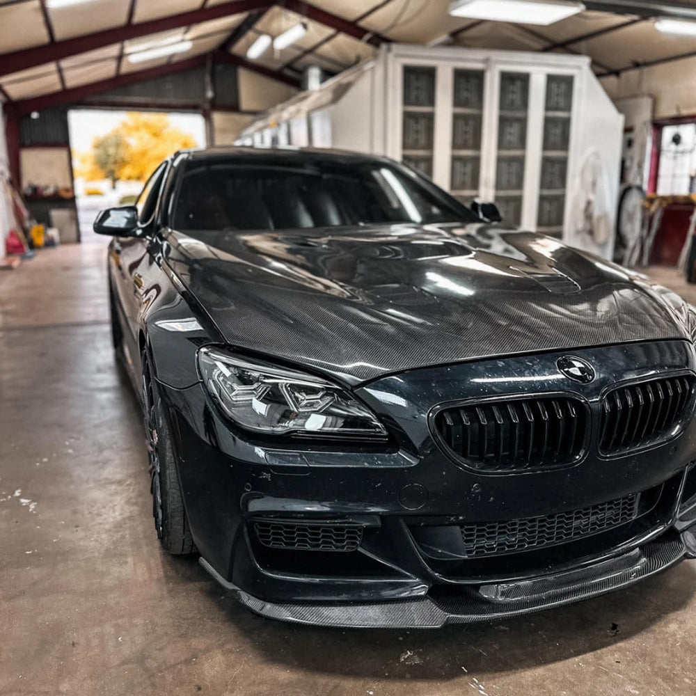 BMW 6 SERIES F06/F12/F13 CARBON FIBER V STYLE FRONT SPLITTER
