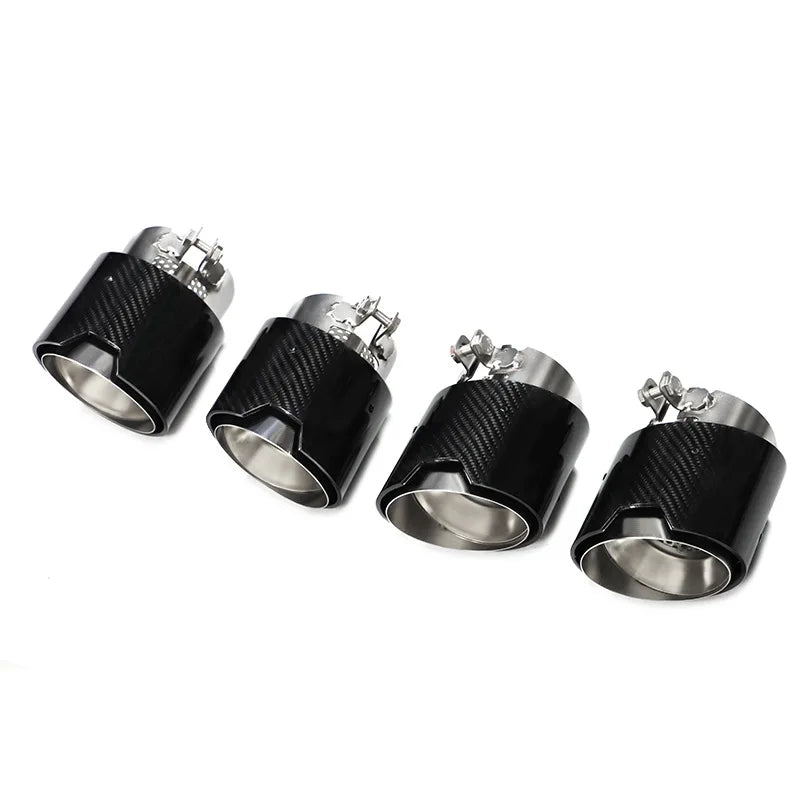 BMW M2 G87 / M3 G80 G81 / M4 G82 G83 M Performance Style Carbon Fiber Exhaust Tips 105mm (Set of 4)