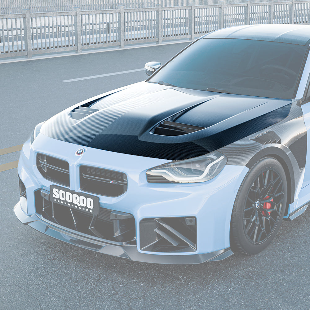 SOOQOO BMW 2 Series G42 (2021+) / M2 G87 (2023+) Pre-Preg Carbon Fibre Vented Hood