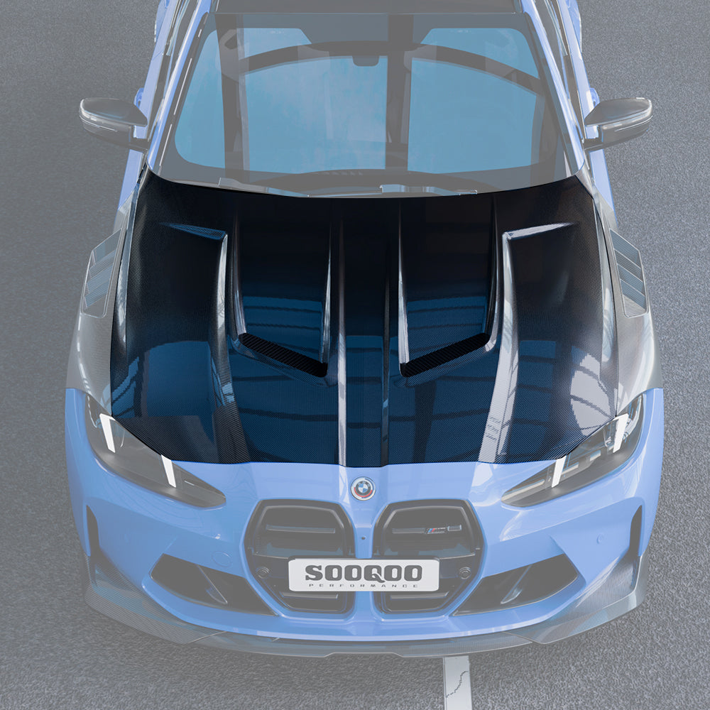 SOOQOO BMW M3 G80 / G81 & M4 G82 / G83 Pre-Preg Carbon Fibre Vented Hood (2021+)
