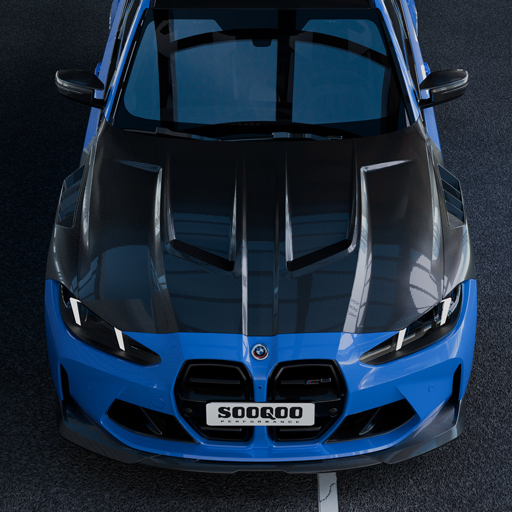 SOOQOO BMW M3 G80 / G81 & M4 G82 / G83 Pre-Preg Carbon Fibre Vented Hood (2021+)