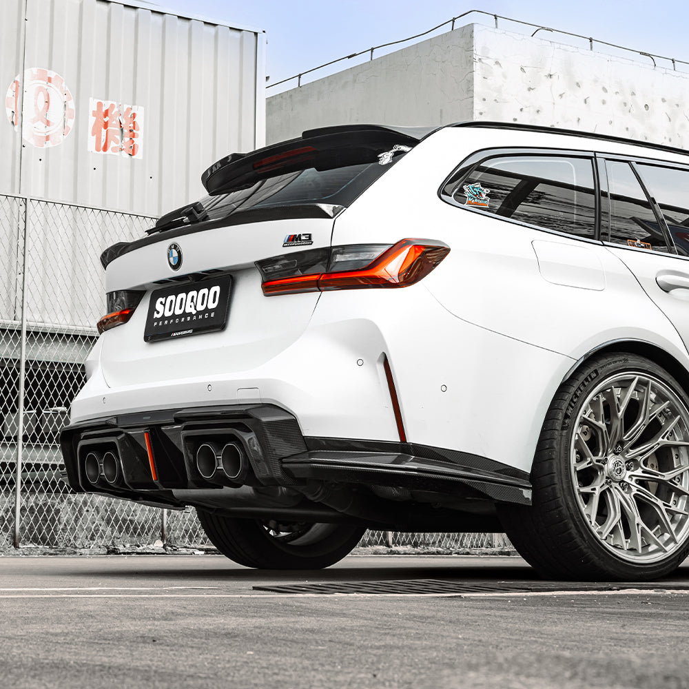 SOOQOO V1 BMW M3 G80 / G81 Pre-Preg Carbon Fibre Rear Diffuser with Brake Light (2021+)