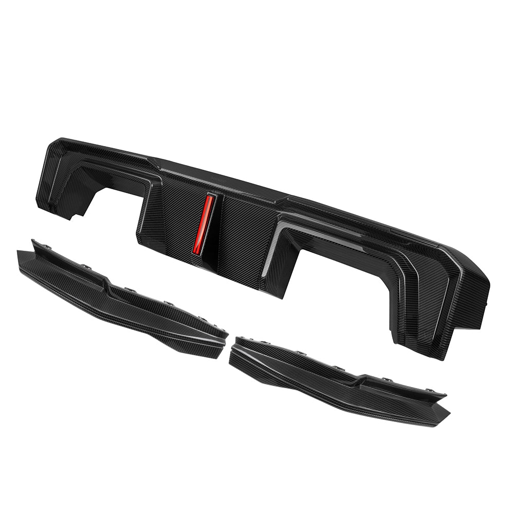SOOQOO V1 BMW M3 G80 / G81 Pre-Preg Carbon Fibre Rear Diffuser with Brake Light (2021+)