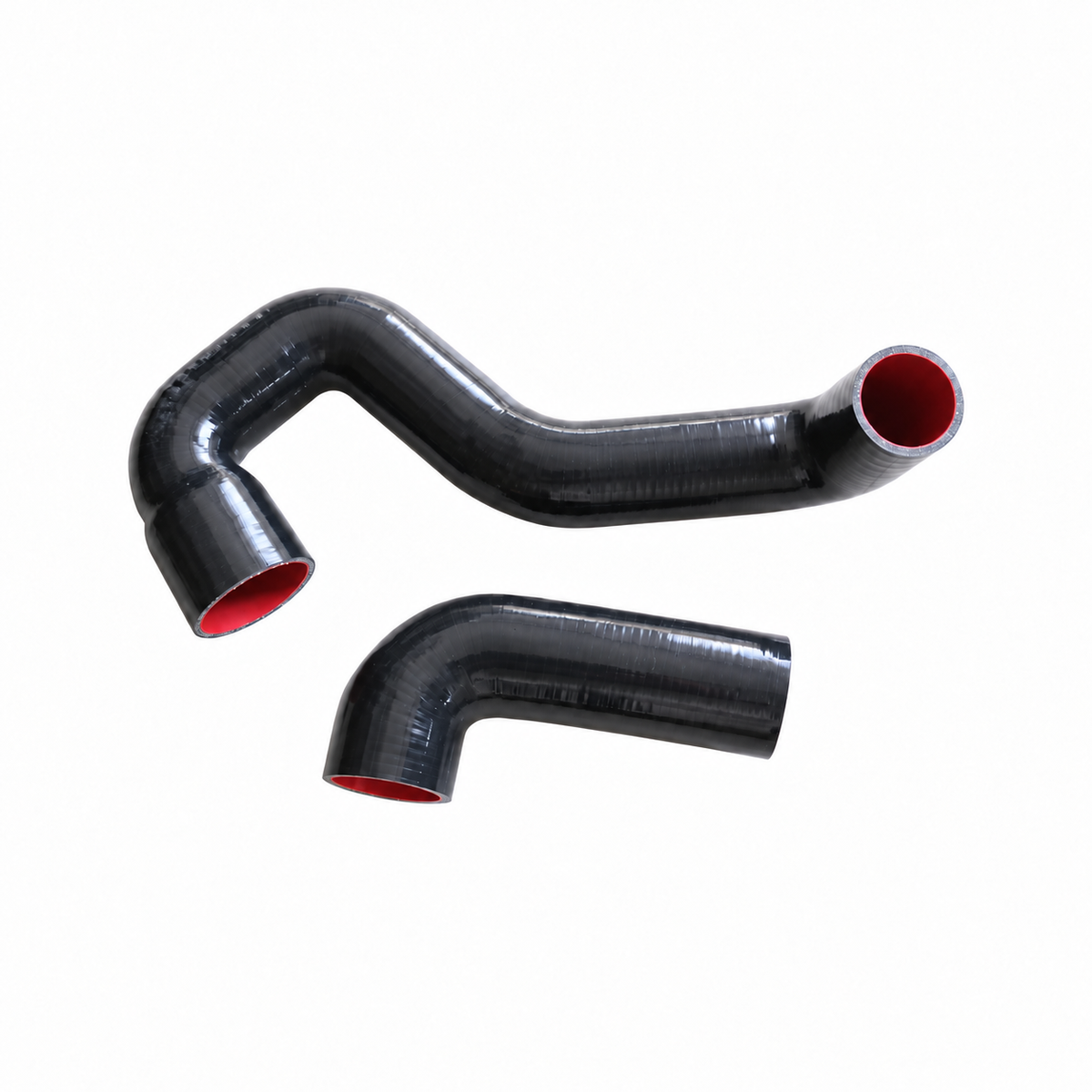 Audi 2.0T high-flow aluminum charge pipe sections with silicone hose connections