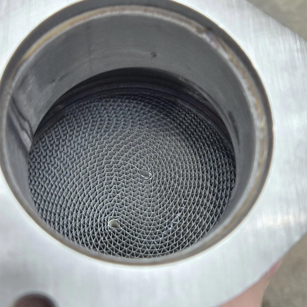 Audi 3.0 TFSI 200 cell high-flow catalytic converter core close-up