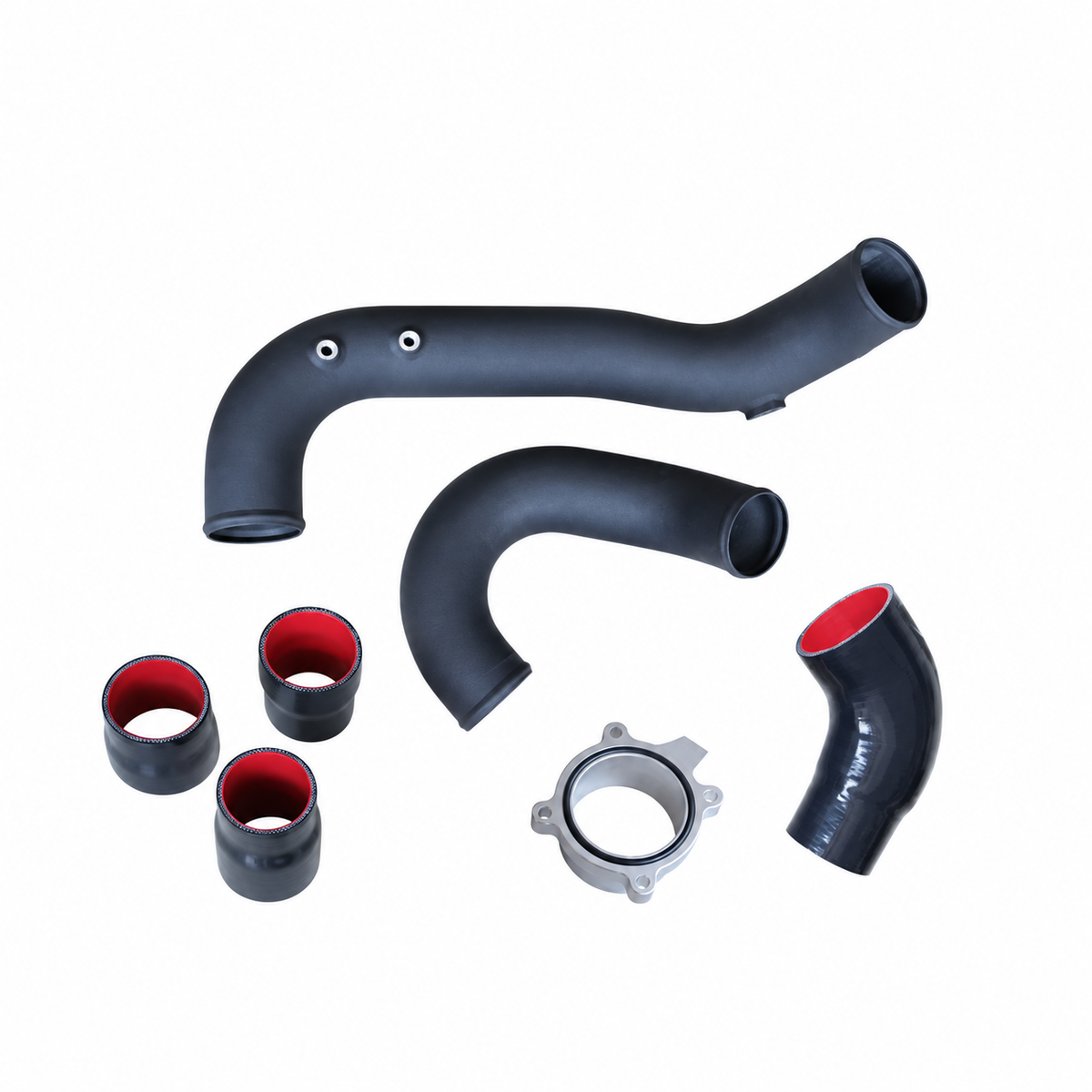 High-flow intake charge and boost pipe kit for Audi EA839 3.0 TFSI with silicone couplers and connection flange