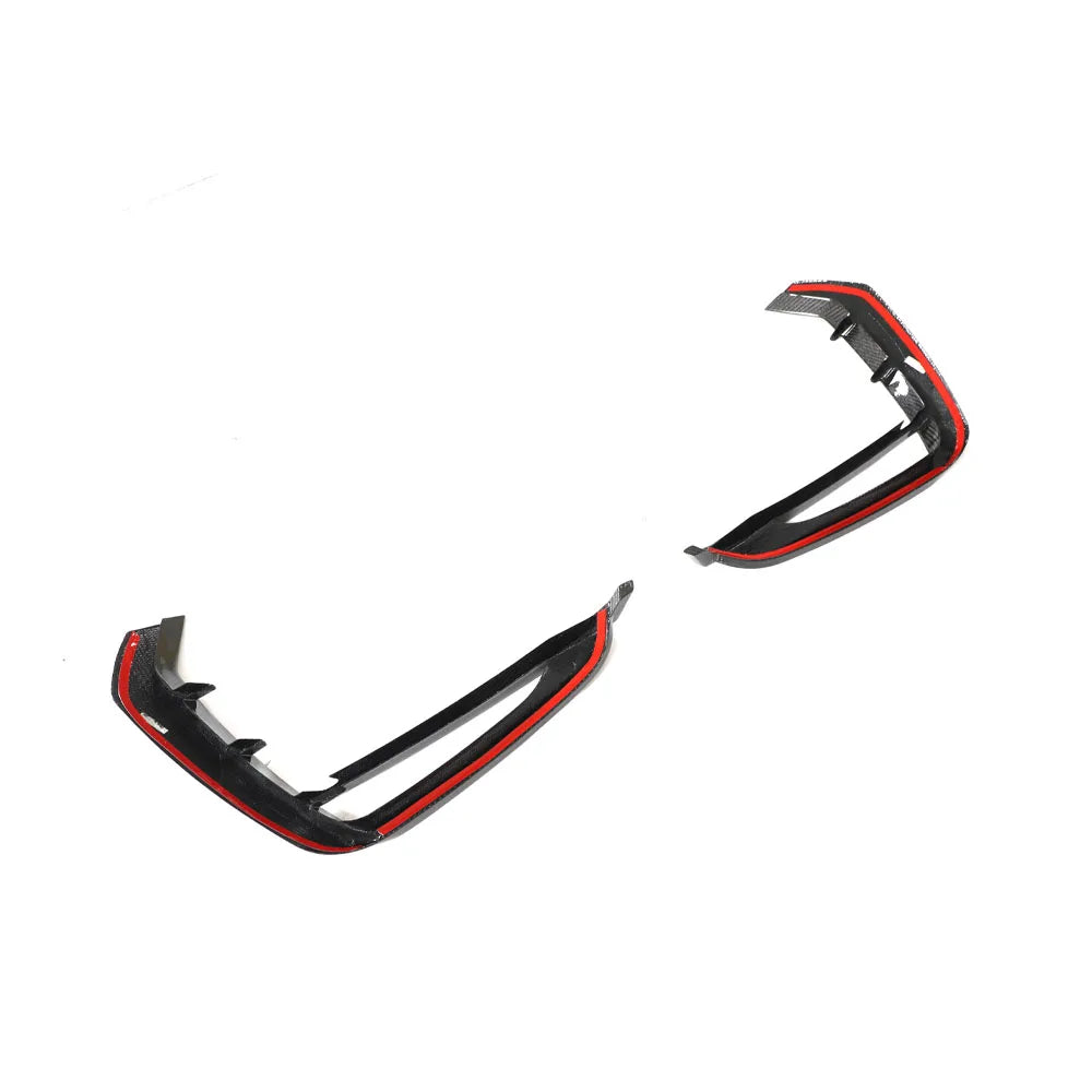 Gloss carbon fiber front bumper vent surrounds for Audi RS Q8