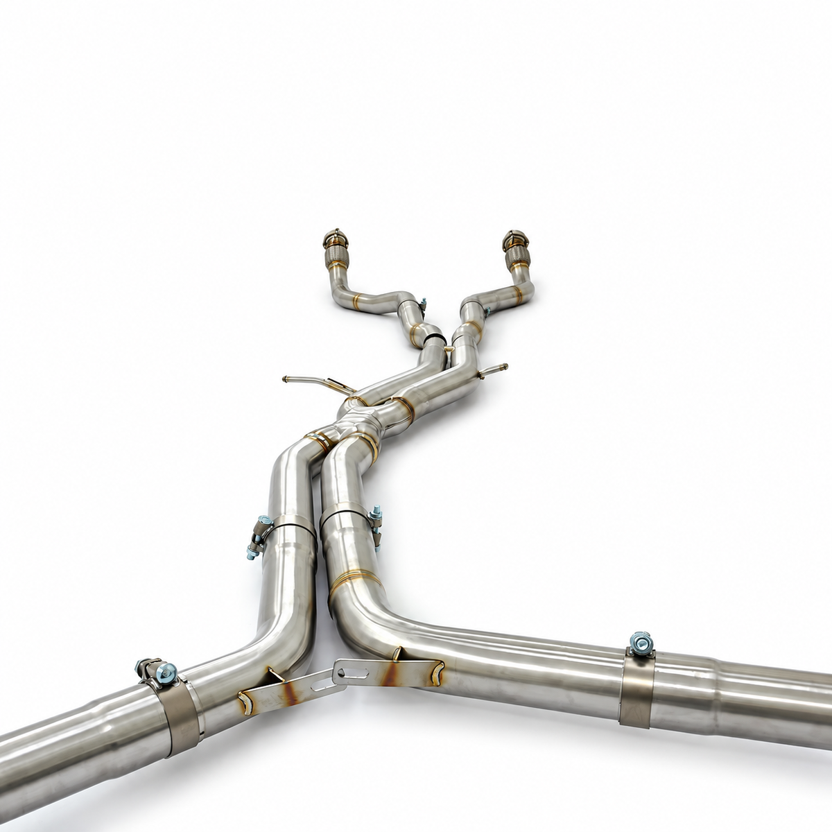 Audi RS4 B8 and RS5 B8 4.2 FSI valved cat-back exhaust center section with stainless steel pipework