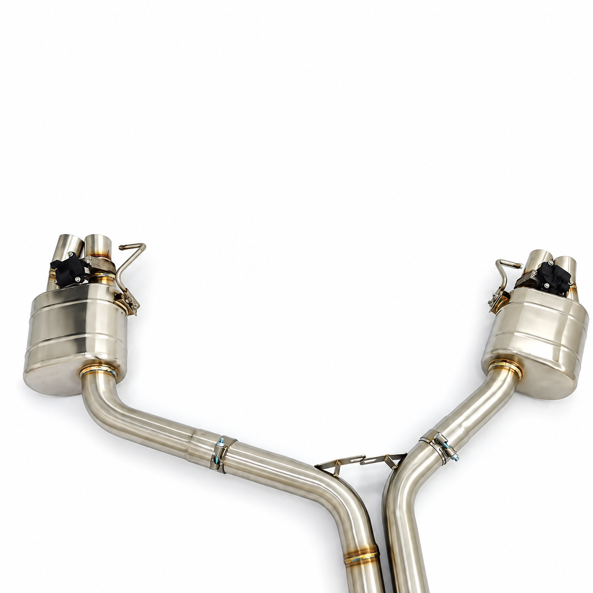 Audi RS4 B8 and RS5 B8 4.2 FSI valved rear exhaust mufflers with electronic valve actuators