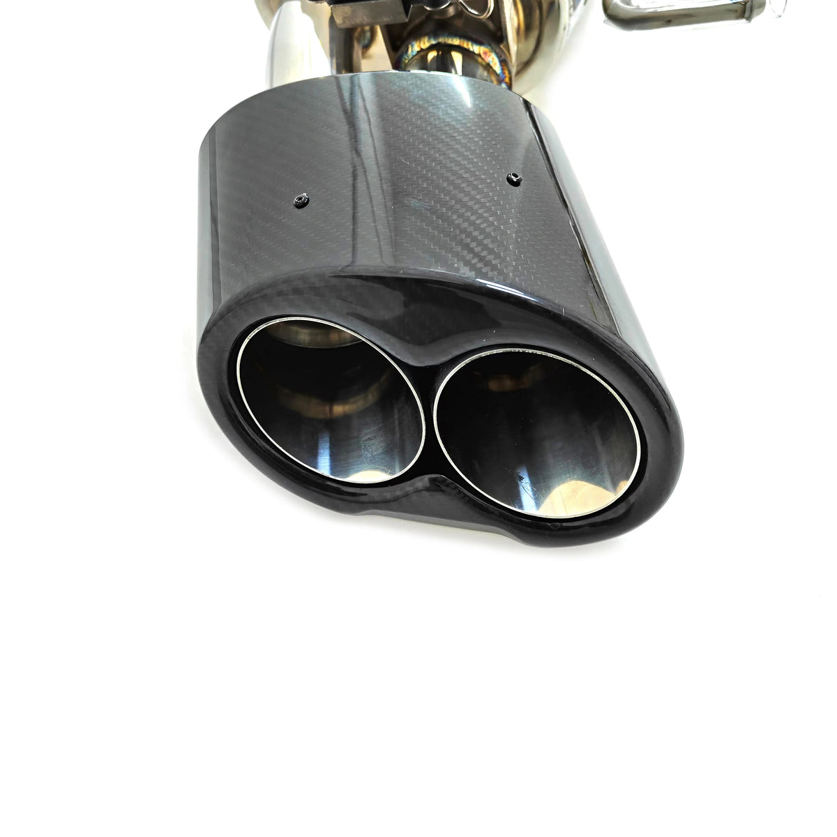 Audi RS4 B9 and RS5 B9 carbon fiber exhaust tips with dual outlet design