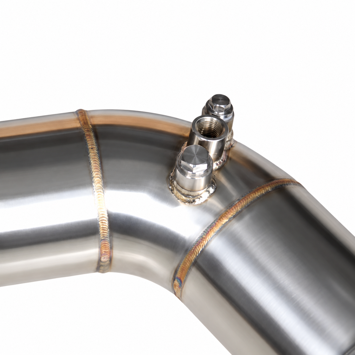 Audi RS4 RS5 OPF catless downpipe oxygen sensor ports and weld detail